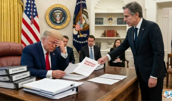 امریکی صدر ڈونلڈ ٹرمپ وائٹ ہاؤس میں ایران کی سفارتی تجویز کو مسترد