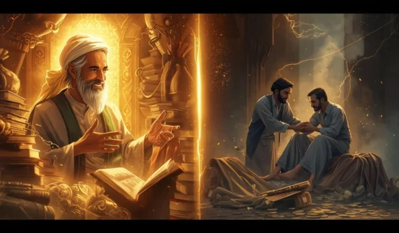ایک زمانے کی بات ہے مصر کے ایک بڑے اور خوبصورت شہر میں ایک نہایت کامیاب اور سمجھدار تاجر رہتا تھا۔ اس کی شہرت دور دور تک پھیلی ہوئی تھی، اس کے پاس علم بھی تھا اور دولت تو اتنی تھی کہ گنتی بھی مشکل ہو جائے
